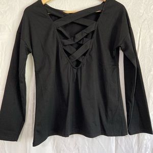 Crossed back long sleeve